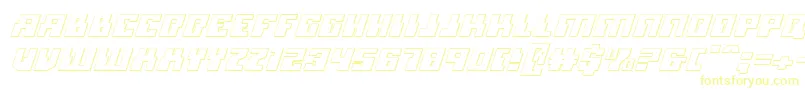 Micronian3DItalic Font – Yellow Fonts on White Background