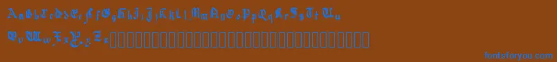 Czcionka QuadrataPreciosa – niebieskie czcionki na brązowym tle