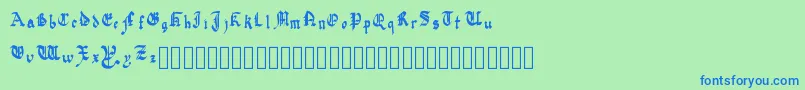 QuadrataPreciosa-fontti – siniset fontit vihreällä taustalla