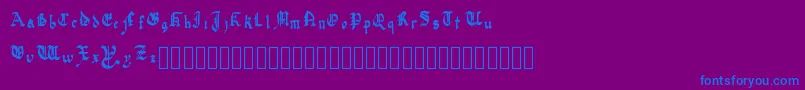 フォントQuadrataPreciosa – 紫色の背景に青い文字