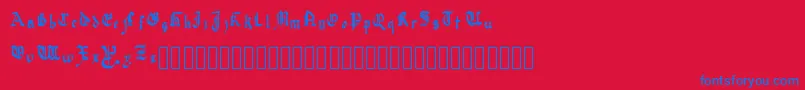 QuadrataPreciosa Font – Blue Fonts on Red Background