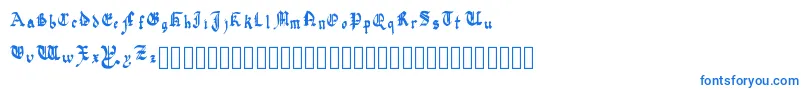 フォントQuadrataPreciosa – 白い背景に青い文字