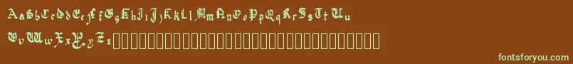 QuadrataPreciosa-fontti – vihreät fontit ruskealla taustalla