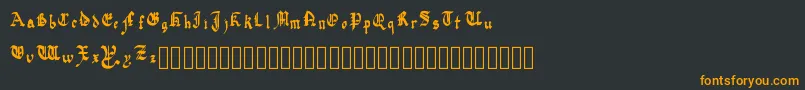 フォントQuadrataPreciosa – 黒い背景にオレンジの文字