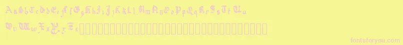 QuadrataPreciosa-fontti – vaaleanpunaiset fontit keltaisella taustalla