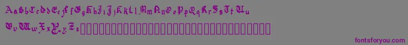 Czcionka QuadrataPreciosa – fioletowe czcionki na szarym tle