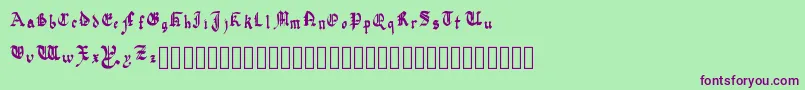 QuadrataPreciosa-Schriftart – Violette Schriften auf grünem Hintergrund