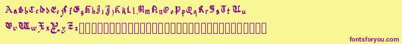 QuadrataPreciosa Font – Purple Fonts on Yellow Background