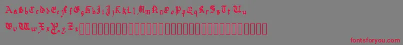 フォントQuadrataPreciosa – 赤い文字の灰色の背景