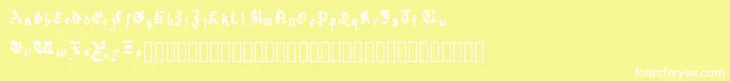 QuadrataPreciosa-fontti – valkoiset fontit keltaisella taustalla