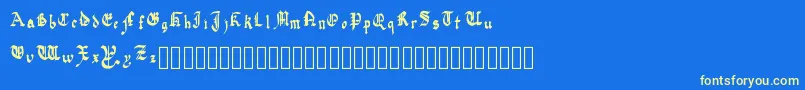 QuadrataPreciosa-fontti – keltaiset fontit sinisellä taustalla