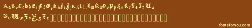 QuadrataPreciosa-fontti – keltaiset fontit ruskealla taustalla