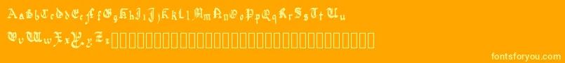 フォントQuadrataPreciosa – オレンジの背景に黄色の文字
