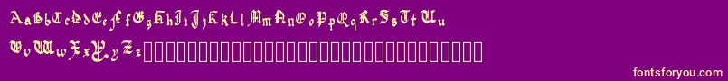 QuadrataPreciosa Font – Yellow Fonts on Purple Background