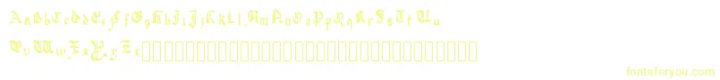 QuadrataPreciosa-Schriftart – Gelbe Schriften auf weißem Hintergrund