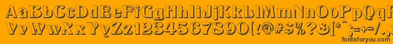 KlarissaShadow-fontti – mustat fontit oranssilla taustalla