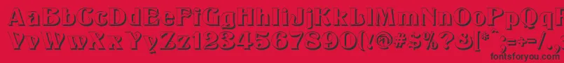 フォントKlarissaShadow – 赤い背景に黒い文字