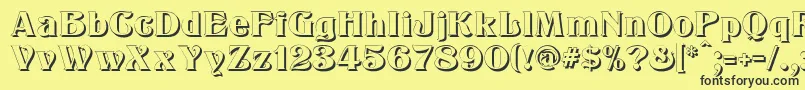KlarissaShadow-Schriftart – Schwarze Schriften auf gelbem Hintergrund