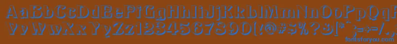 フォントKlarissaShadow – 茶色の背景に青い文字