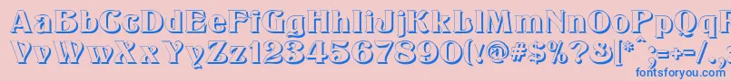 KlarissaShadow Font – Blue Fonts on Pink Background