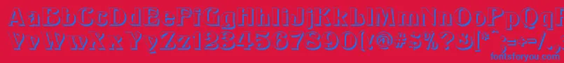 KlarissaShadow-fontti – siniset fontit punaisella taustalla