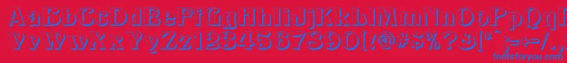 KlarissaShadow Font – Blue Fonts on Red Background