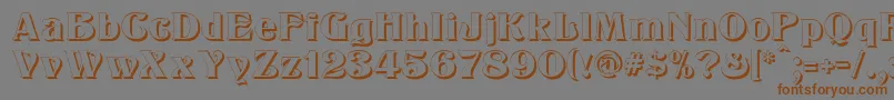 KlarissaShadow-fontti – ruskeat fontit harmaalla taustalla