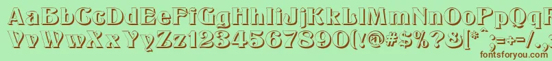 KlarissaShadow Font – Brown Fonts on Green Background