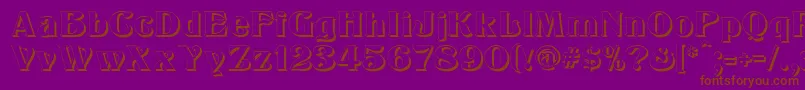KlarissaShadow-Schriftart – Braune Schriften auf violettem Hintergrund