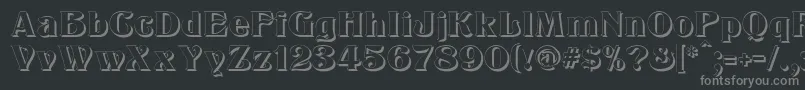 KlarissaShadow-fontti – harmaat kirjasimet mustalla taustalla