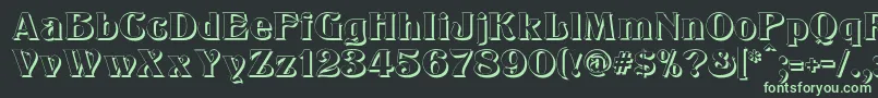 KlarissaShadow-fontti – vihreät fontit mustalla taustalla