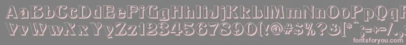 KlarissaShadow-Schriftart – Rosa Schriften auf grauem Hintergrund