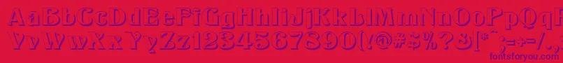 KlarissaShadow Font – Purple Fonts on Red Background