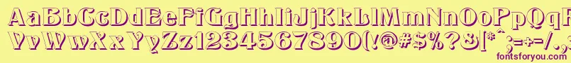 KlarissaShadow Font – Purple Fonts on Yellow Background