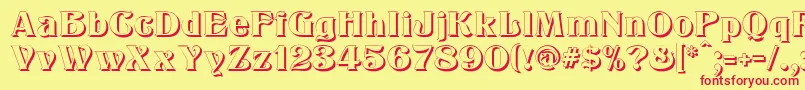 Шрифт KlarissaShadow – красные шрифты на жёлтом фоне