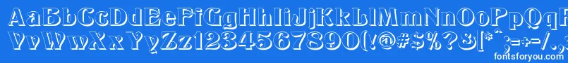 KlarissaShadow Font – White Fonts on Blue Background