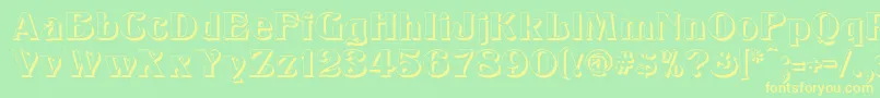 KlarissaShadow Font – Yellow Fonts on Green Background