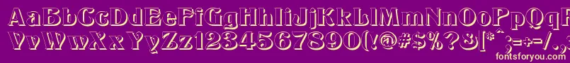KlarissaShadow Font – Yellow Fonts on Purple Background