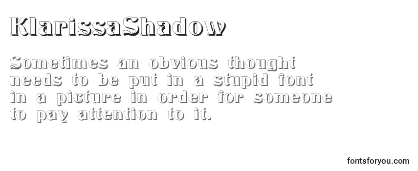 Schriftart KlarissaShadow