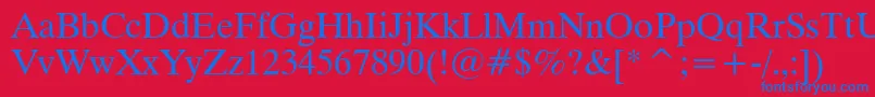 Dutch801RomanBt Font – Blue Fonts on Red Background