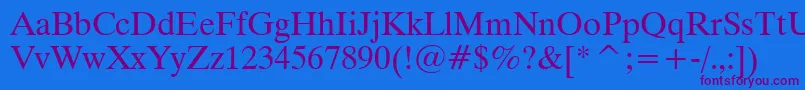 Dutch801RomanBt Font – Purple Fonts on Blue Background