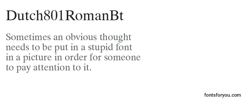 Review of the Dutch801RomanBt Font