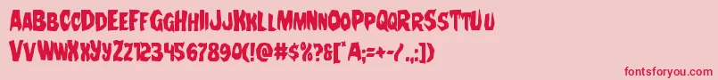 フォントNightchildecond – ピンクの背景に赤い文字