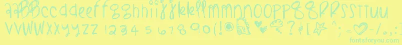 fuente Blacklightning – Fuentes Verdes Sobre Fondo Amarillo