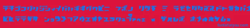 フォントR.P.G.Katakana – 赤い背景に青い文字