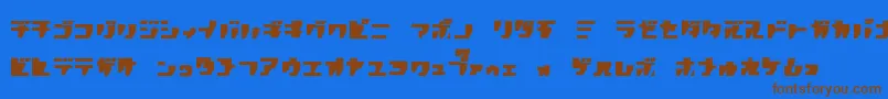 Fonte R.P.G.Katakana – fontes marrons em um fundo azul