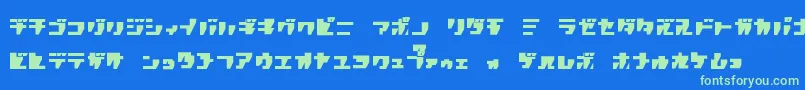 フォントR.P.G.Katakana – 青い背景に緑のフォント