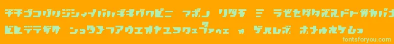 Шрифт R.P.G.Katakana – зелёные шрифты на оранжевом фоне