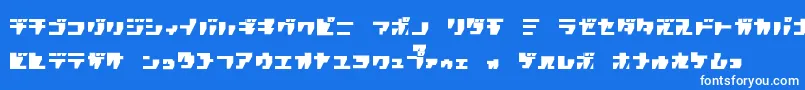 R.P.G.Katakanaフォントについての詳細 フォントR.P.G.Katakana – 青い背景に白い文字