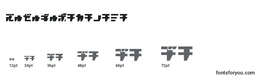 R.P.G.Katakana-fontin koot